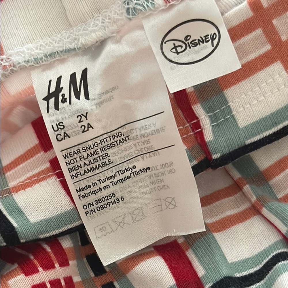 H&M Kids Light Pink and Plaid Minnie Mouse Holiday Pajama Set - Picture 5 of 5
